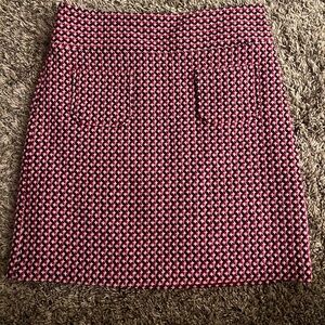NWT Loft Wool Plaid Skirt in Pink, Maroon, Red, Size 8